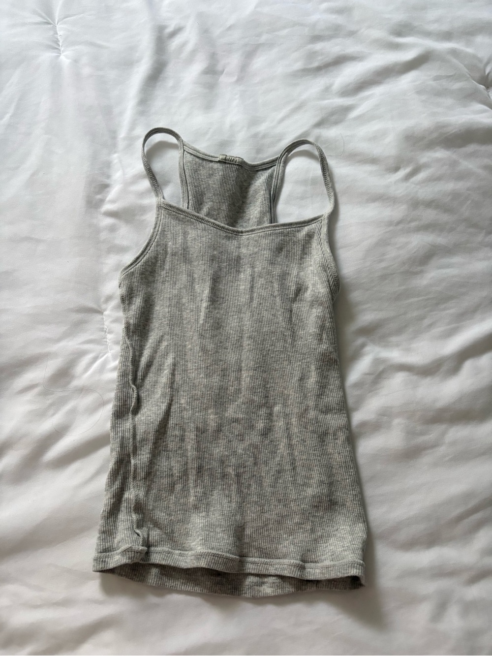 SKIMS Light Gray Ribbed Tank Top